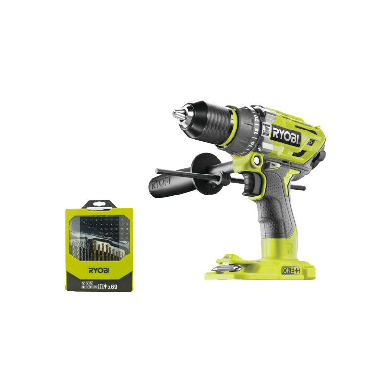 foto del prodotto ryobi confezione r18pd7 0 brushless oneplus impact driver senza batteria e caricatore 69 accessori per forare e avvita