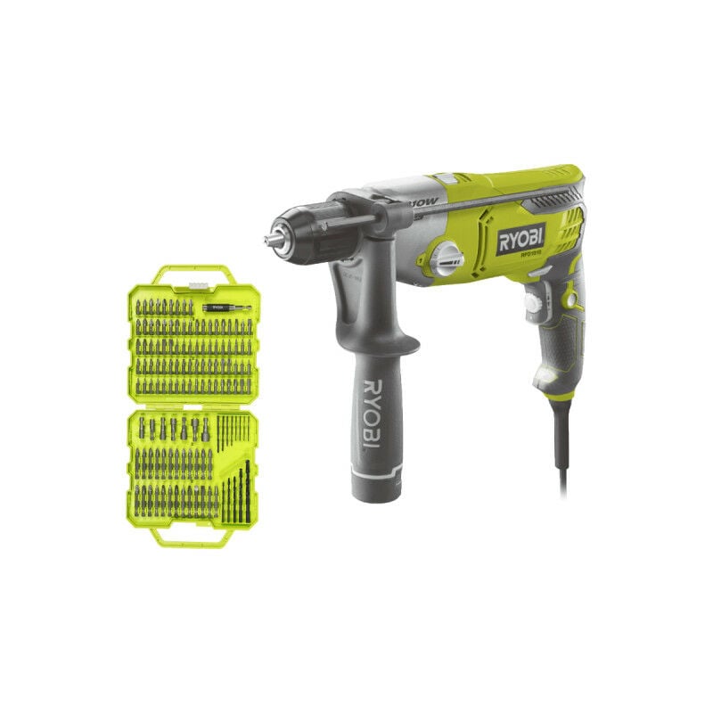 foto del prodotto ryobi confezione rpd1010k trapano a percussione 1010w set di 127 accessori rak127ddsd