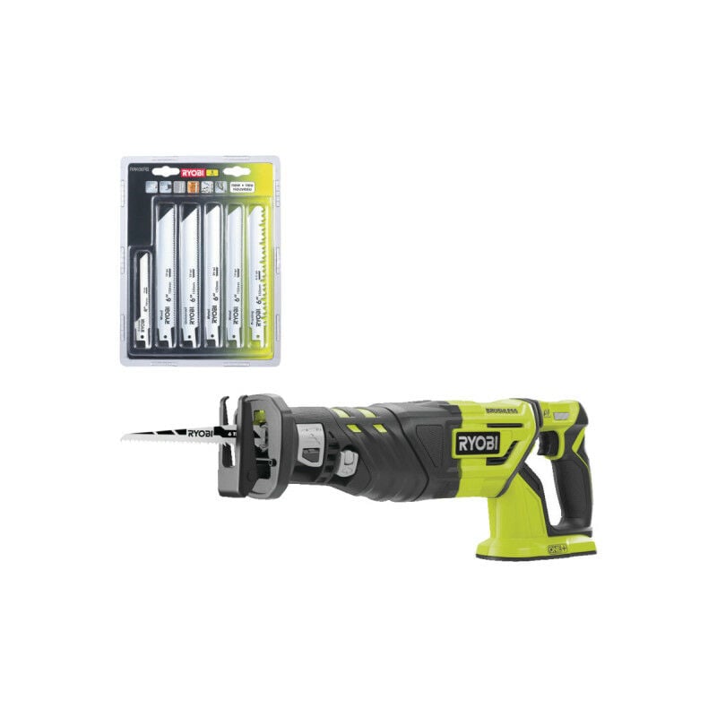 foto del prodotto ryobi confezione sega a nastro senza spazzole r18rs7 0 18v oneplus senza batteria e caricabatterie set di 6 lame