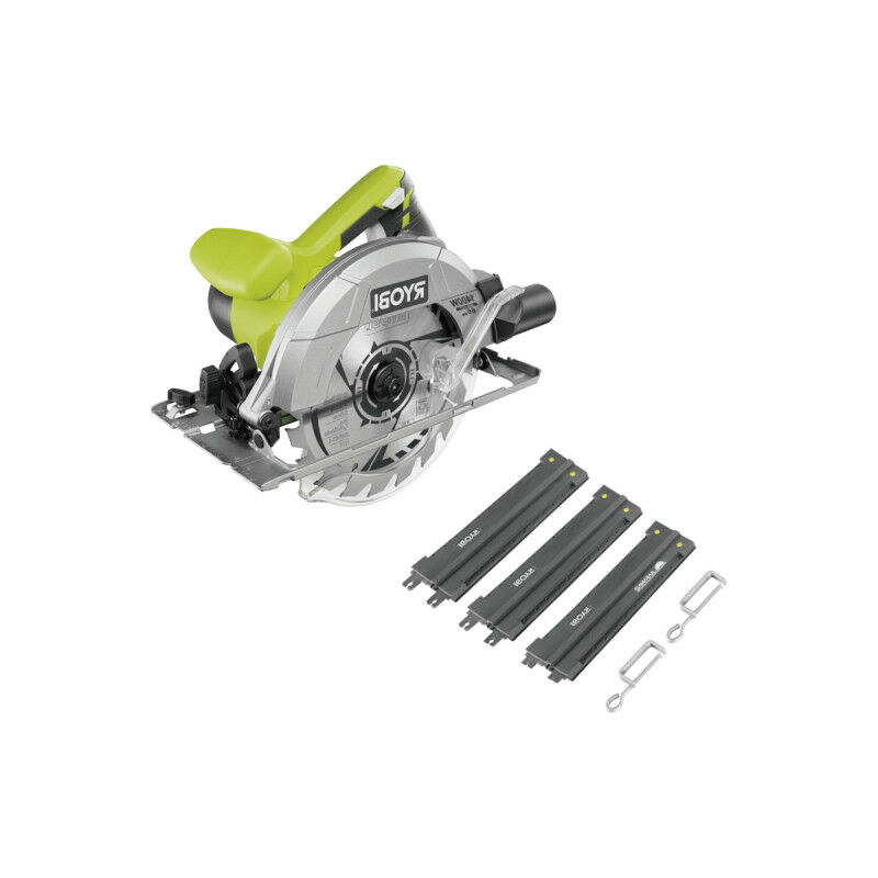 foto del prodotto ryobi confezione sega circolare rcs1400 g 1400w 66mm guida di taglio rak03sr