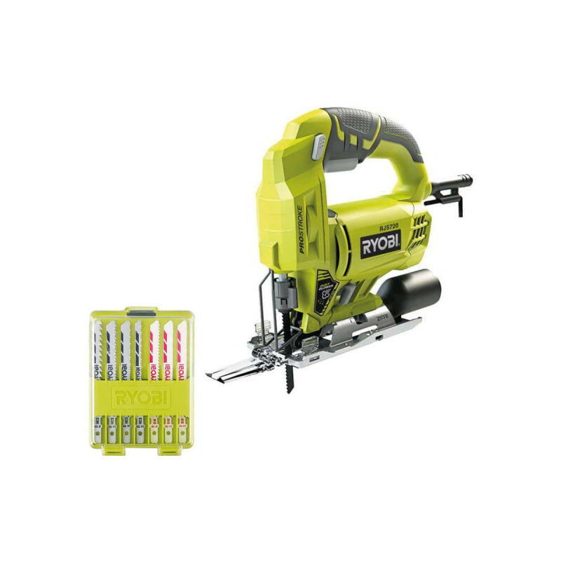 foto del prodotto ryobi confezione seghetto alternativo elettrico 500w rjs720 g set di 10 lame rak10jsb