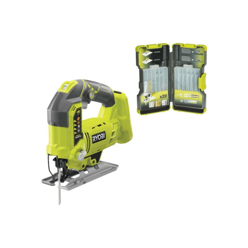foto del prodotto ryobi confezione seghetto alternativo r18js 0 18 v oneplus senza batteria o caricatore set di 20 lame miste per le