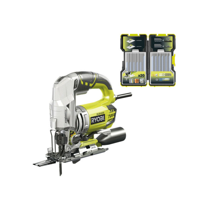 foto del prodotto ryobi confezione seghetto alternativo rjs1050 ka5 680 w 105mm confezione da 20 lame legno metallo 75 100mm 