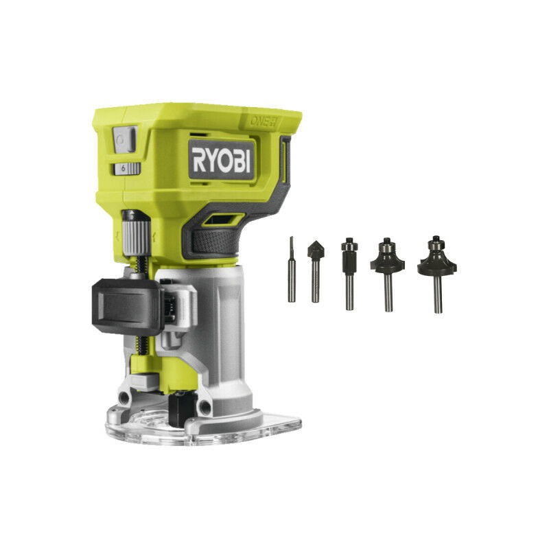 foto del prodotto ryobi confezione tagliaboschi rtr18 0 18v oneplus senza batteria o caricatore set di 5 frese miste rakrbs5 g