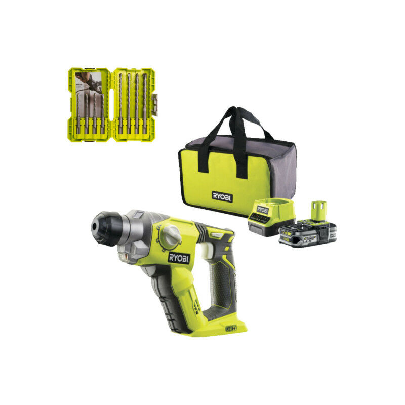 foto del prodotto ryobi confezione trapano a percussione r18sds 125s 18v oneplus 1 batteria 2,5ah 1 caricabatterie scatola di im