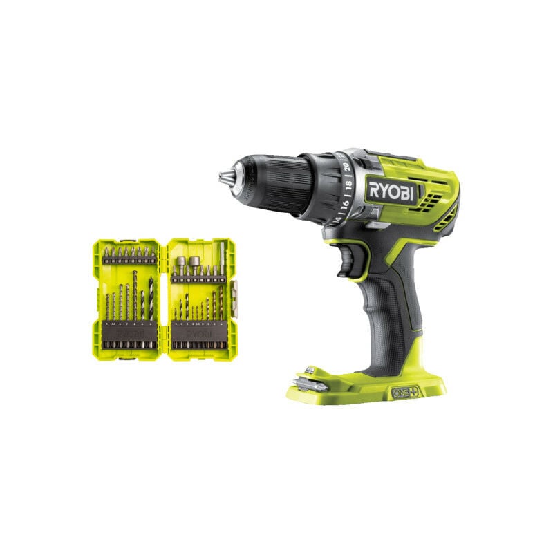 immagine 0 del prodotto ryobi confezione trapano avvitatore r18dd3 0 18v oneplus senza batteria e caricabatterie 32 set di accessori misti