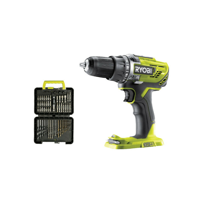 foto del prodotto ryobi confezione trapano avvitatore r18dd3 0 18v oneplus senza batteria e caricatore set di 60 accessori foratur