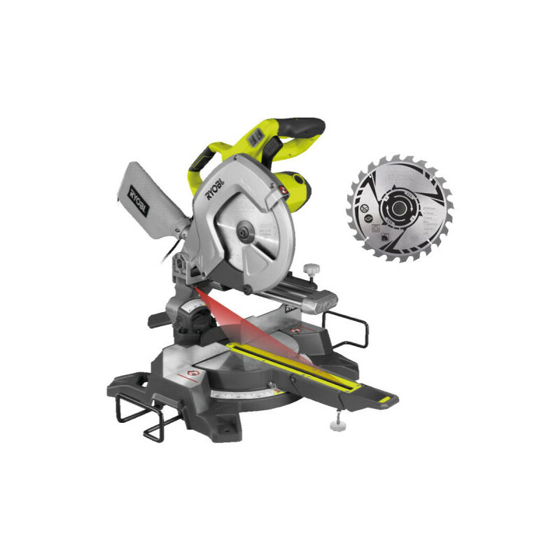 foto del prodotto ryobi confezione troncatrice elettrica ems254l 2000w 254mm lama in metallo duro sb254t24a1
