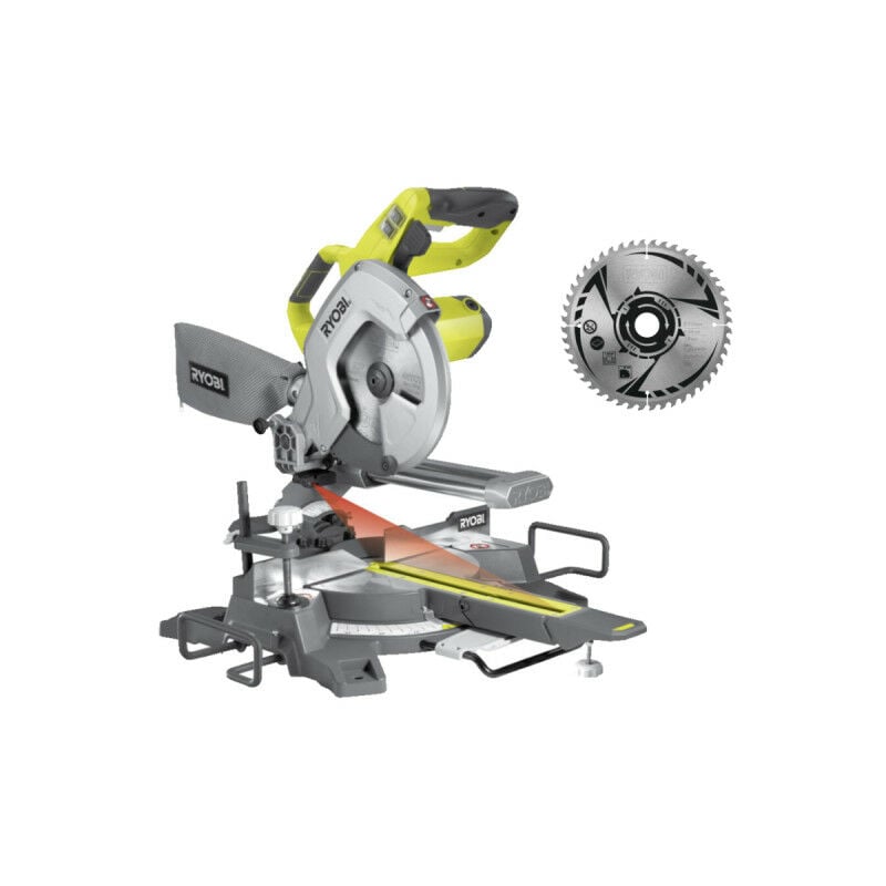 foto del prodotto ryobi confezione troncatrice radiale elettrica ems216l 1500w 216mm lama in metallo duro sb216k16t48a1
