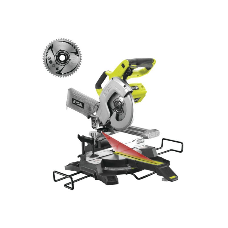 foto del prodotto ryobi confezione troncatrice radiale r18ms216 0 18v one plus senza batteria n caricabatterie lama in metallo d