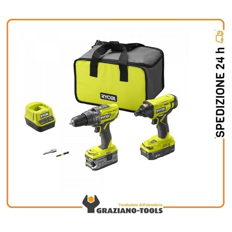 foto del prodotto ryobi duo trapano e avvitatore r18pdid2 252s
