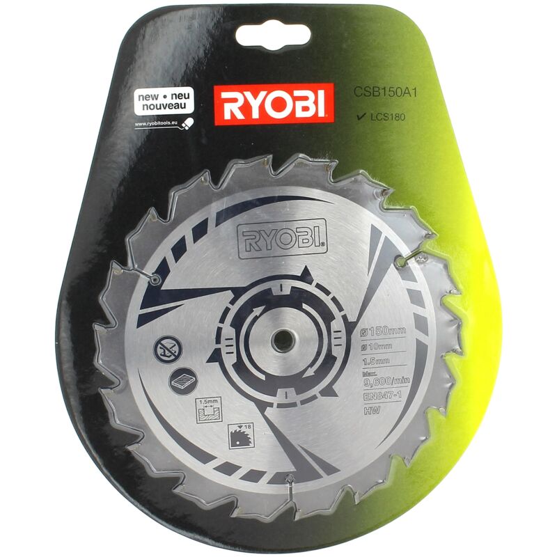 foto del prodotto ryobi lama per sega circolare 150x10 18 denti una per sega circolare