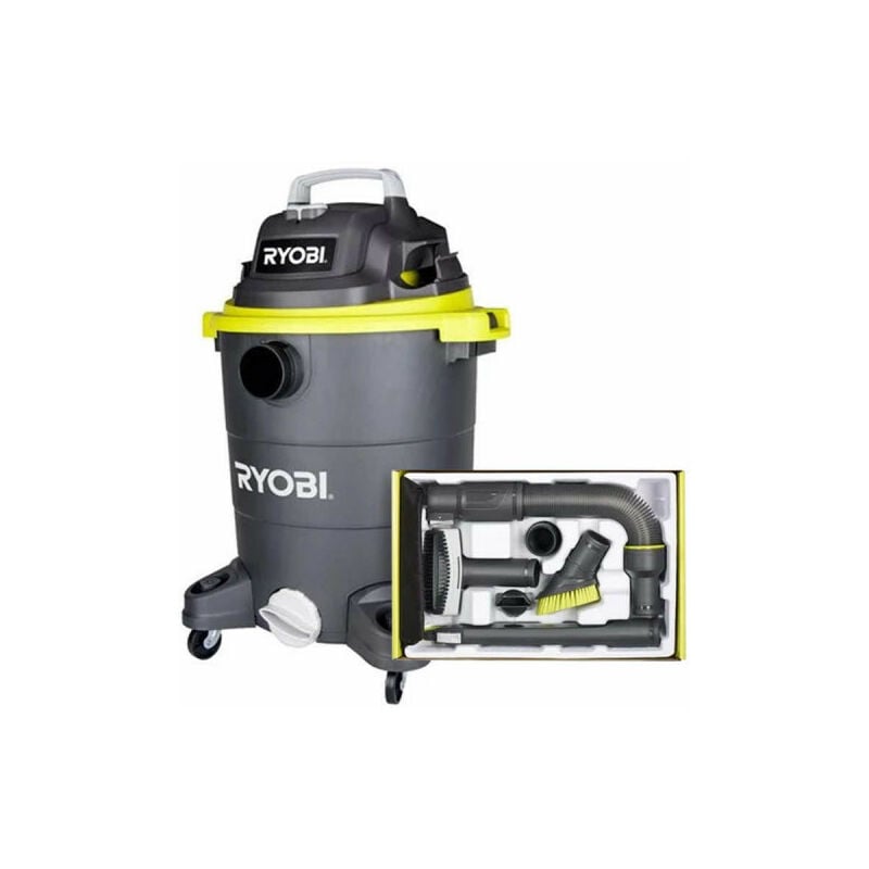 foto del prodotto ryobi pack aspirapolvere a umido e a secco 1400w 30l rvc 1430ppt g 6 accessori pulizia auto rakva04