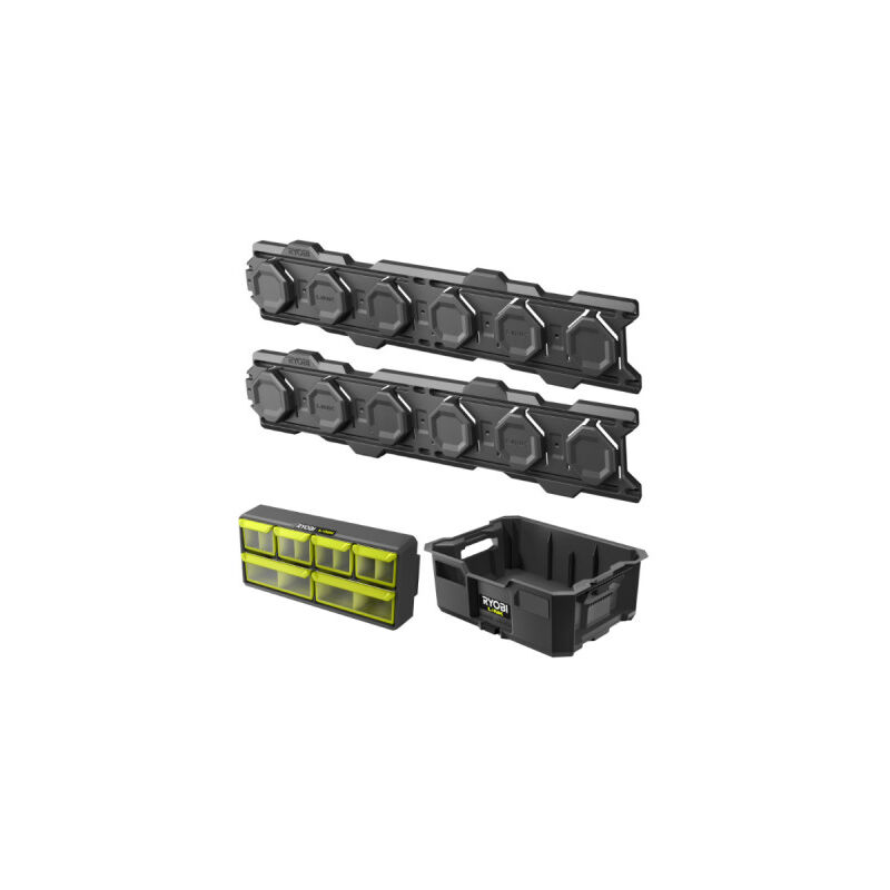 foto del prodotto ryobi pack link system 2 guide a parete cassetta portautensili organizzatore regolabile