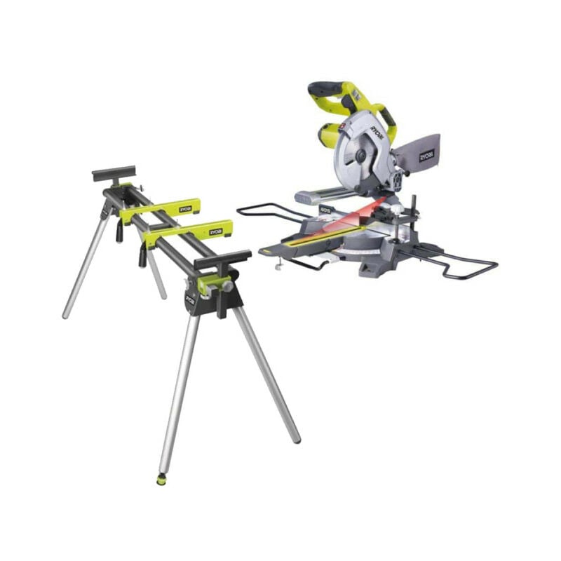 foto del prodotto ryobi pack seghetto radiale elettrico 1500w 216mm ems216l supporto universale rls02