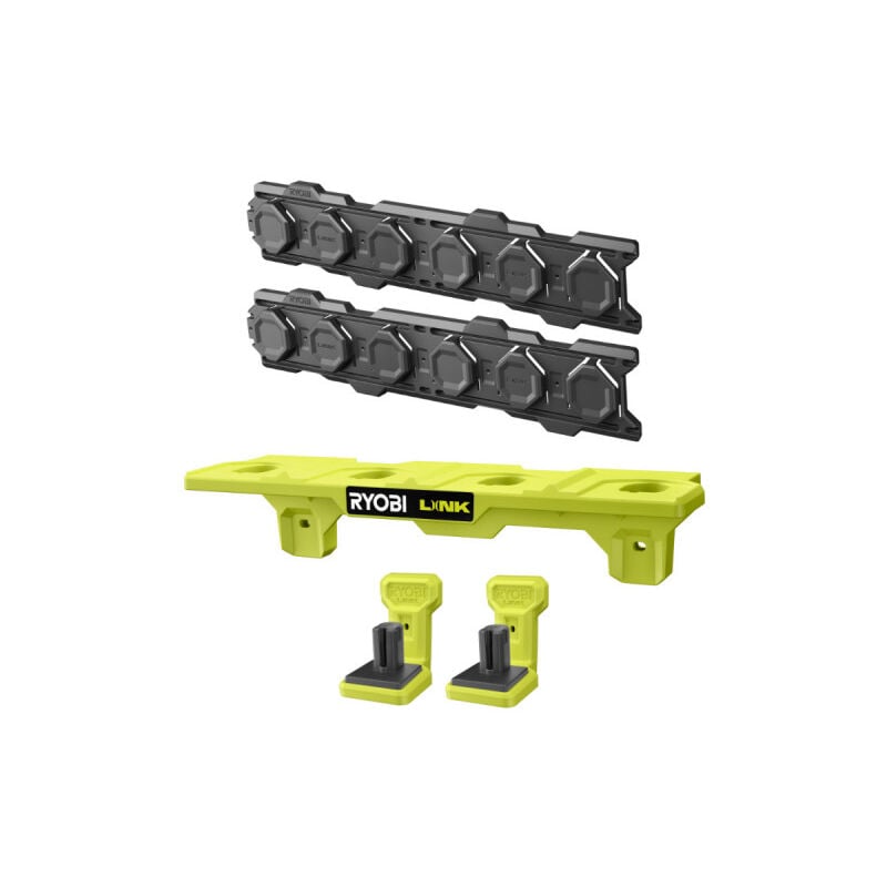 foto del prodotto ryobi pack syst me link 2 guide a muro rack per batterie 18v 2 supporti per elettroutensili portatili