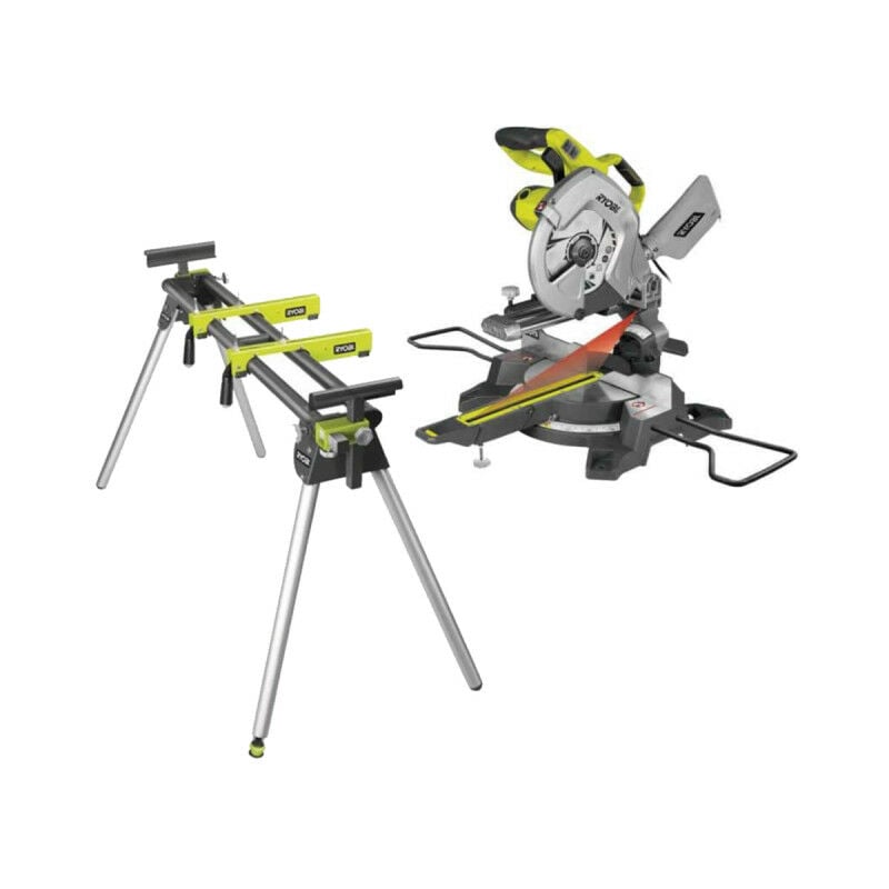 foto del prodotto ryobi pack troncatrice elettrica 2000w 254mm ems254l supporto universale rls02