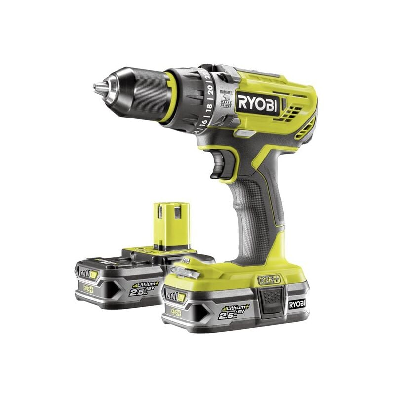 foto del prodotto ryobi r18pd3 0 trapano avvitatore percussione batteria 18v 50nm kit 2x2,5 ah