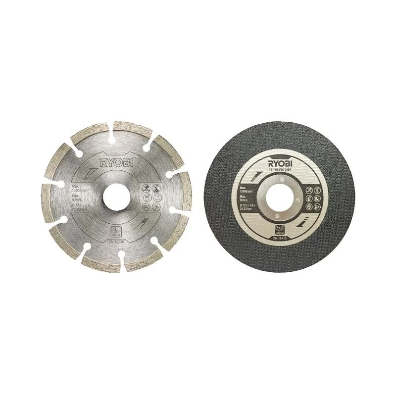 foto del prodotto ryobi rak6agd115 kit 6 dischi 115mm smerigliatrice 1 diamantato 5 taglio