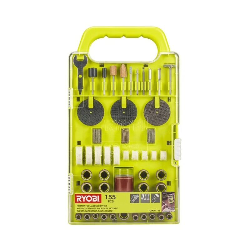 foto del prodotto ryobi rakrt155 set 155 pezzi utensile rotativo universale