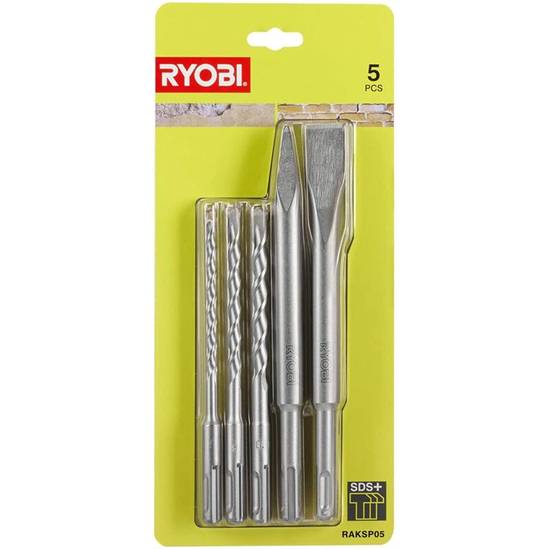 foto del prodotto ryobi raksp05 sds punte e scalpello 5 pezzi 