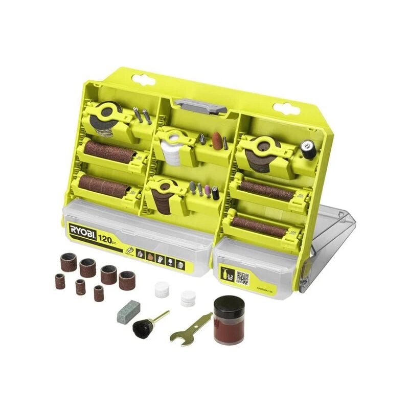 foto del prodotto ryobi rar800k 120 kit 120 accessori utensili rotanti colletto 3,2mm 1 8 