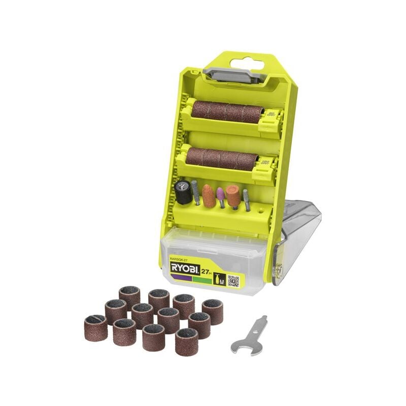 foto del prodotto ryobi rarsgk 27 kit 27 accessori utensili rotanti colletto 3,2mm 1 8