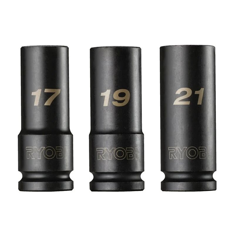 foto del prodotto ryobi rhdis3pc set bussole per avvitatore ad impulsi 1 2 17 19 e 21 mm 3 pezzi