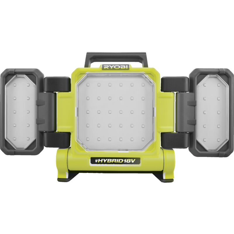 foto del prodotto ryobi rlph18 0 faro ibrido batteria 18v one 3 pannelli 3000 lumen solo corpo 