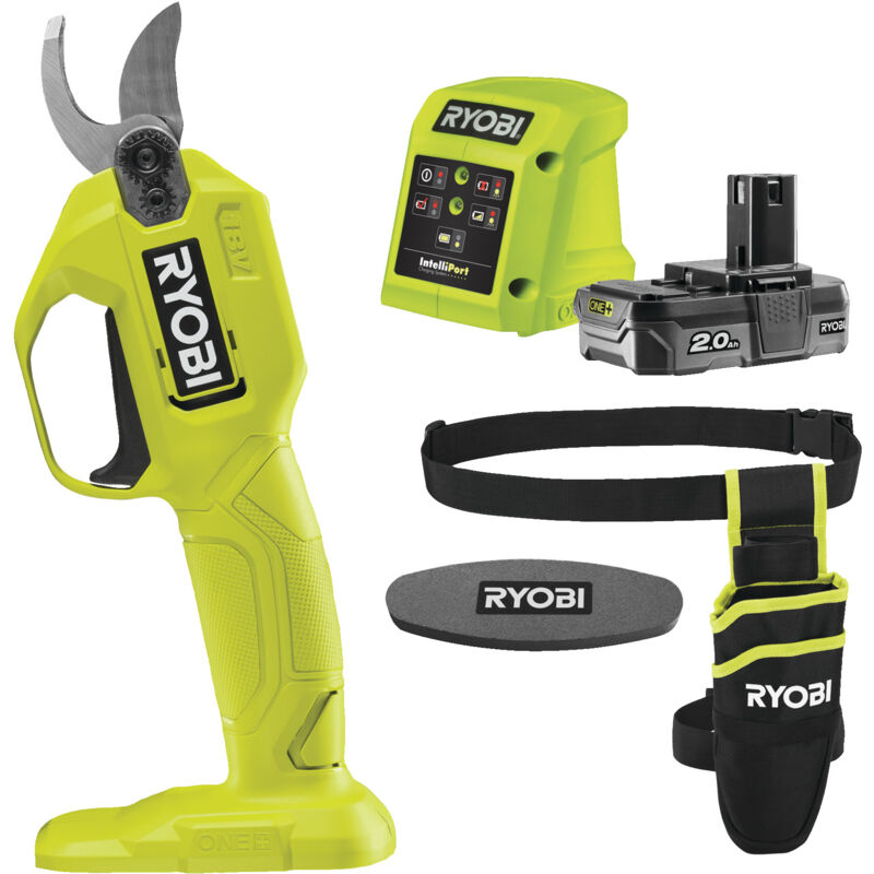 foto del prodotto ryobi ry18sca 120p cesoia 18v 1x 2.0ah con fodero e pietra per affilatura