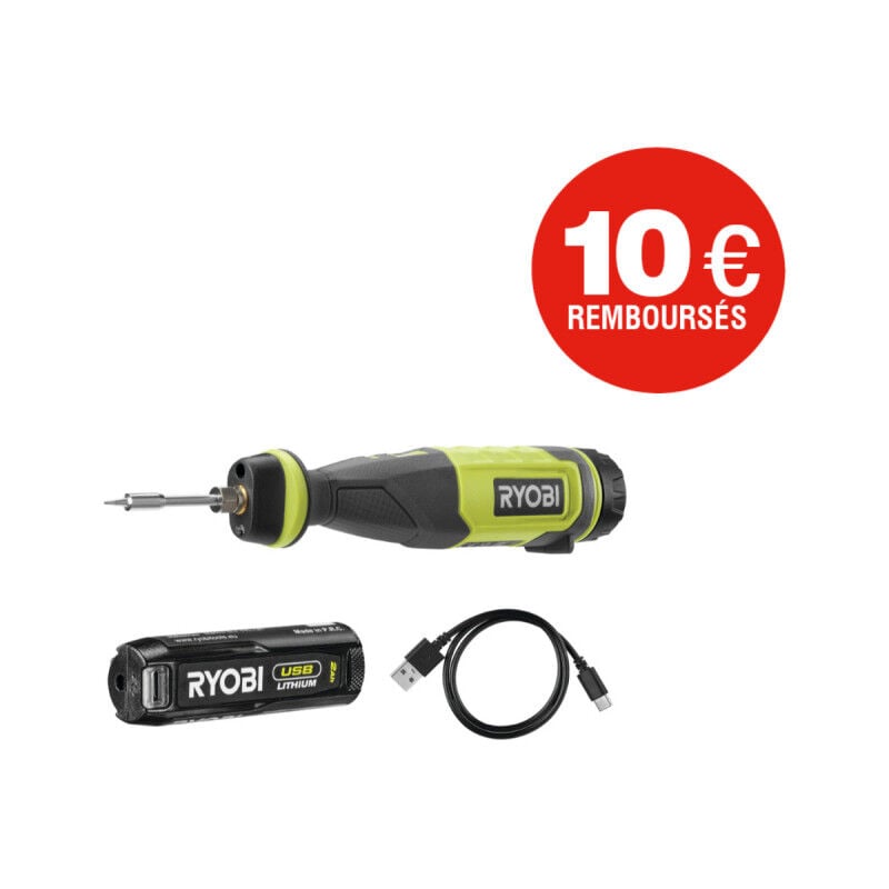 foto del prodotto ryobi saldatore 4v usb litio 1 batteria 2,0ah rsi4 120g