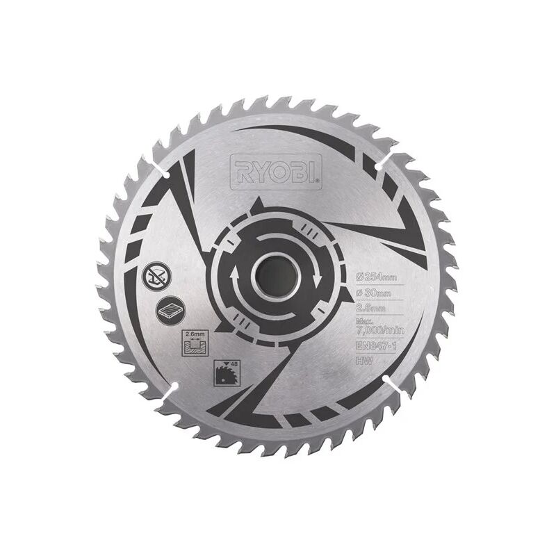 foto del prodotto ryobi sb254t48a1 lama troncatrice 254mm 30mm 2,6mm 48t legno rts1800 rtms1800