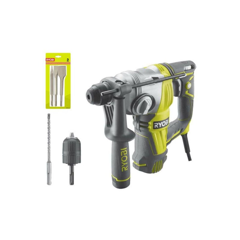 foto del prodotto ryobi sdsplus 800w pacchetto punzone a scalpello 4 modalit rsds800 kc kit 3 scalpelli sds rioby 1 punto 1 pia