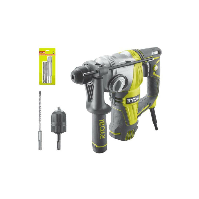 foto del prodotto ryobi sdsplus 800w pacchetto trapano a scalpello sdsplus 800w 4 modalit rsds800 kc set di 3 trapani