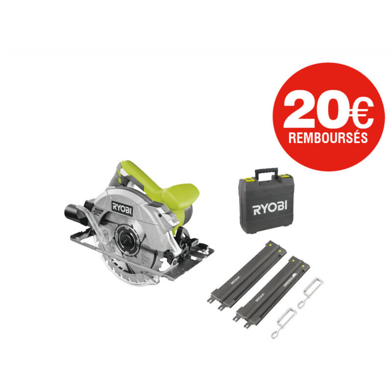 foto del prodotto ryobi sega circolare 1600w 66mm 2 guide di taglio 84 cm rcs1600 ksr