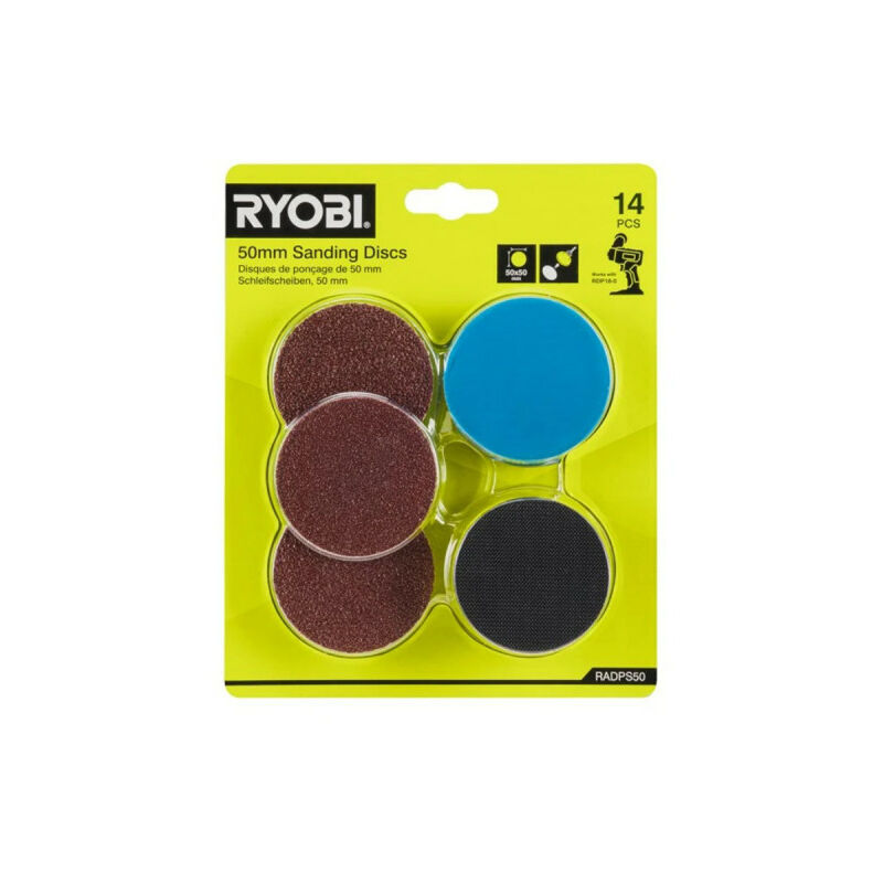 foto del prodotto ryobi set di 14 dischi abrasivi per lucidatrice rdp18 radps50