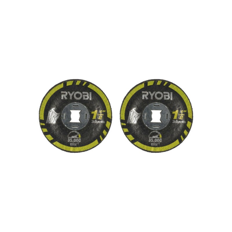 foto del prodotto ryobi set di 2 dischi per smerigliare rar507 2 per metallo 38mm