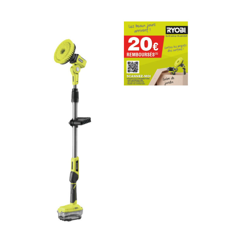 foto del prodotto ryobi spazzola telescopica 18v one senza batteria n caricatore r18tps 0
