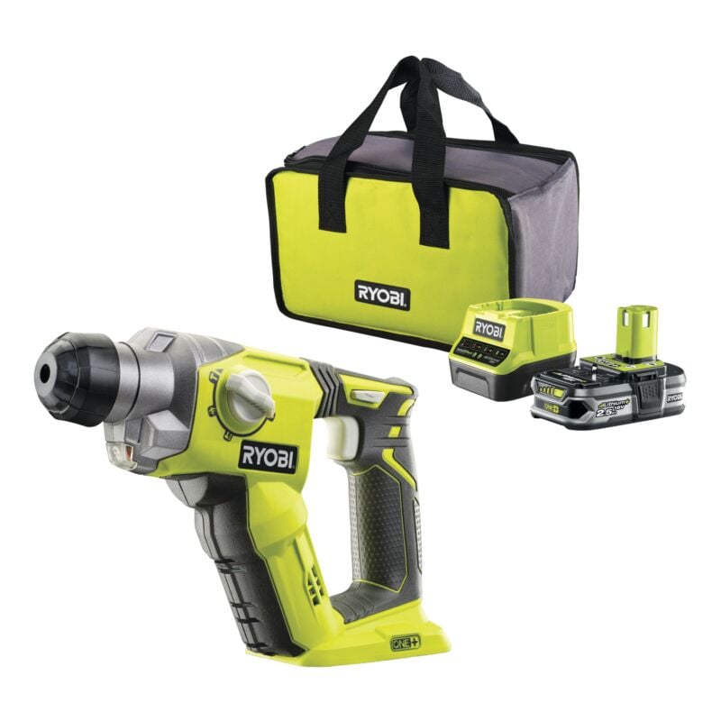 foto del prodotto ryobi tassellatore a batteria r18sds 125s con batteria da 2.5 ah e caricabatterie