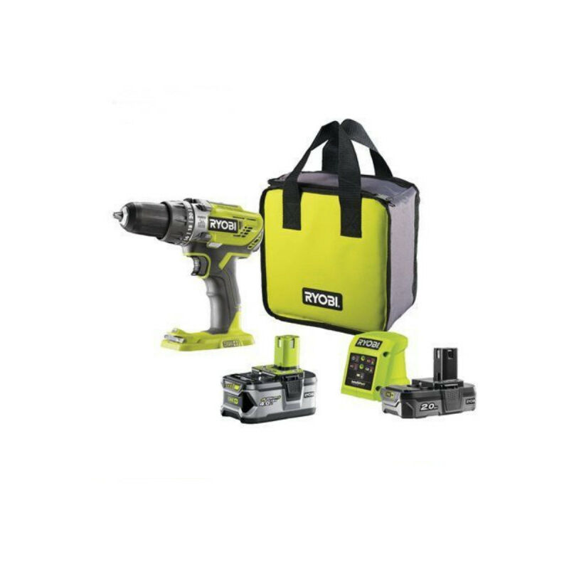 foto del prodotto ryobi trapano a percussione 18v oneplus 1 batteria da 4,0ah e 2,0ah caricatore rapido r18pd3 242s