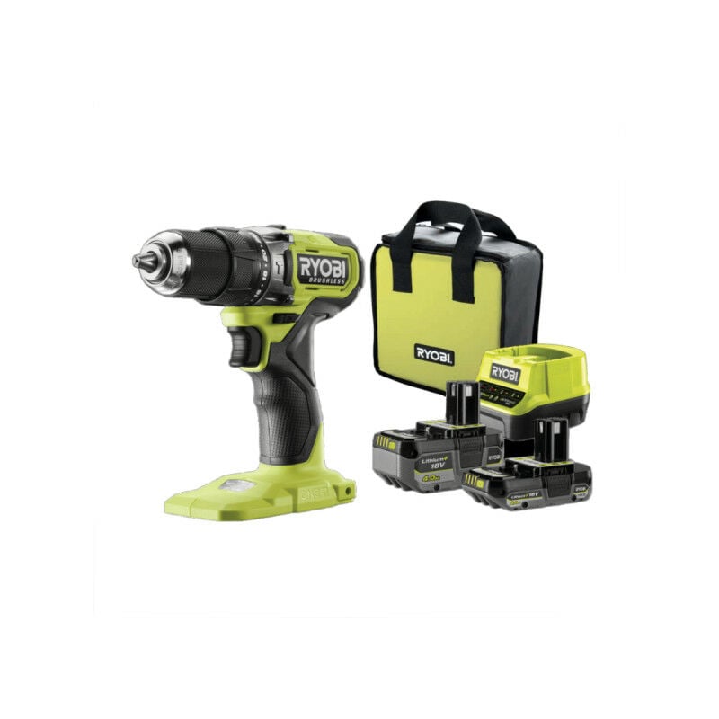 foto del prodotto ryobi trapano a percussione 18v oneplus brushless 1 batteria 4,0 ah 1 batteria 2,0 ah 1 caricatore rpd18bl1 2c42