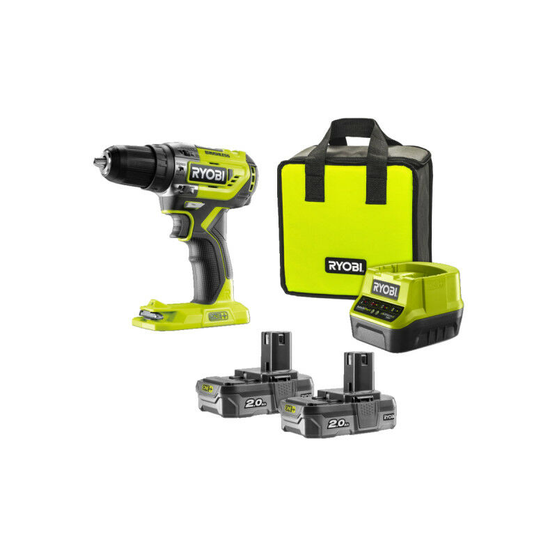 foto del prodotto ryobi trapano a percussione one a percussione brushless e torque 18v one batterie al litio 2x 2,0 ah r18pd5 220s