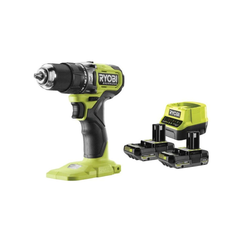 foto del prodotto ryobi trapano a percussione senza spazzole 18v 54 nm 2 batterie 2,0ah caricabatterie rpd18bl1 2c20s