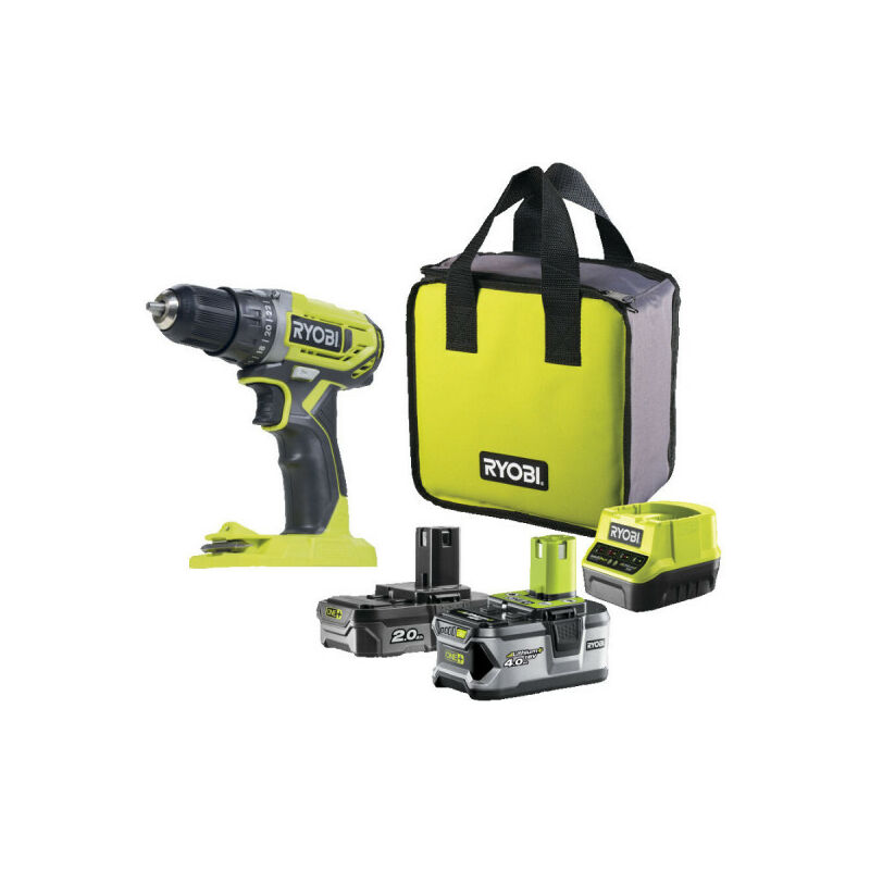 foto del prodotto ryobi trapano avvitatore 18v oneplus 2 batterie da 4,0ah e 2,0ah 1 caricatore r18dd2 242s