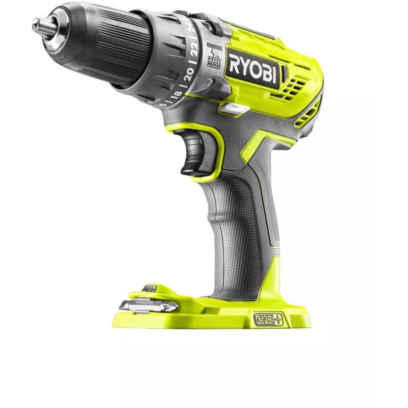 foto del prodotto ryobi trapano avvitatore a percussione a batteria r18pd3 0 2 velocita 18v, solo corpo macchina
