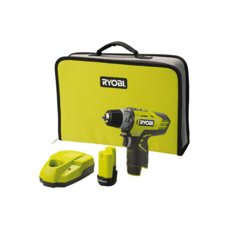 foto del prodotto ryobi trapano avvitatore compatto 12v agli ioni di litio 1 batteria 1,3 ah 1 caricatore rcd12011l