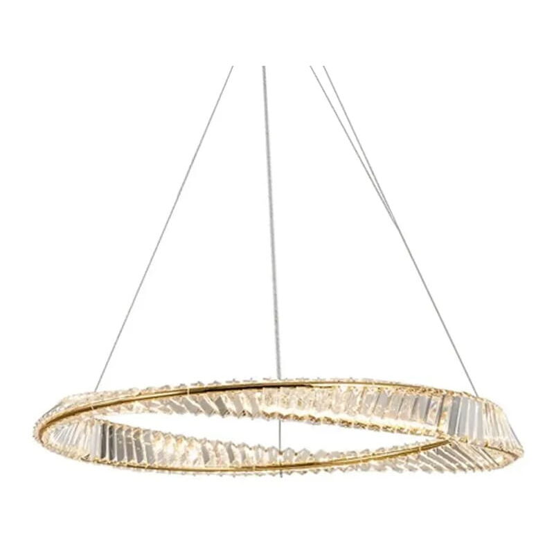 foto del prodotto s 80 al lampadario a led in cristallo ad anello 80 cm in ottone bohemia