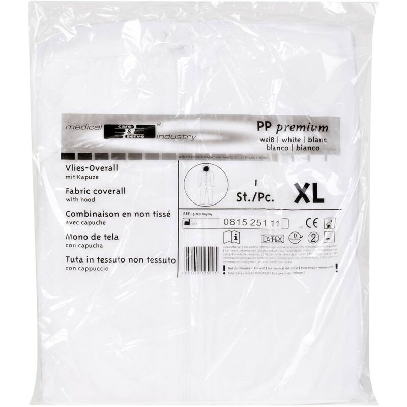 foto del prodotto s hngen 1005076 tuta di protezione monouso xl taglia xl bianco