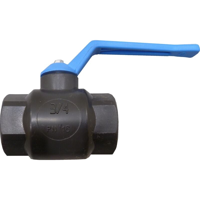 foto del prodotto s m 174070 valvola antigelo 3 4 in polipropilene nero, manico blu.