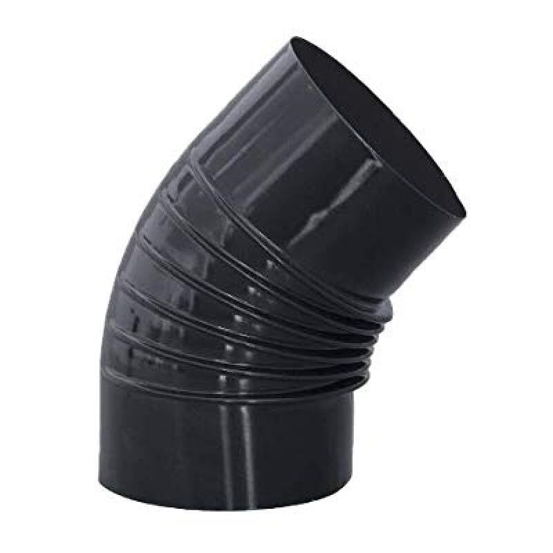 foto del prodotto s m - s m 485152 gomito 45 in colore nero vetrificato, 900 c- 150 mm-para condotti di stufe e camini